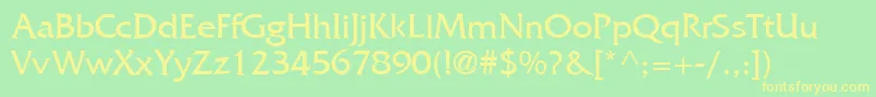 FrizQuadrataLt Font – Yellow Fonts on Green Background