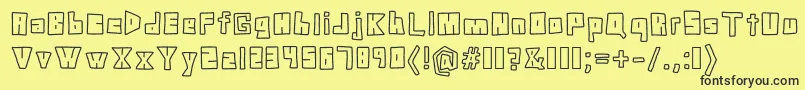 DoodleDigit Font – Black Fonts on Yellow Background