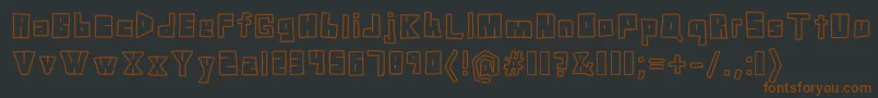 DoodleDigit-fontti – ruskeat fontit mustalla taustalla