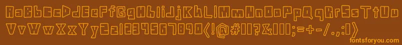 DoodleDigit-Schriftart – Orangefarbene Schriften auf braunem Hintergrund