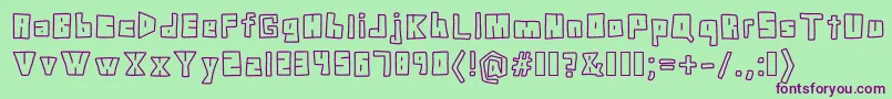 DoodleDigit Font – Purple Fonts on Green Background