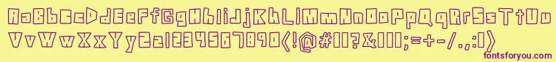 DoodleDigit Font – Purple Fonts on Yellow Background