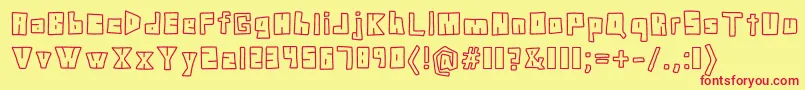 DoodleDigit Font – Red Fonts on Yellow Background