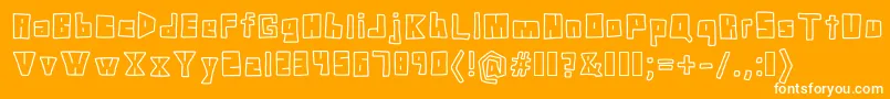 DoodleDigit-Schriftart – Weiße Schriften auf orangefarbenem Hintergrund