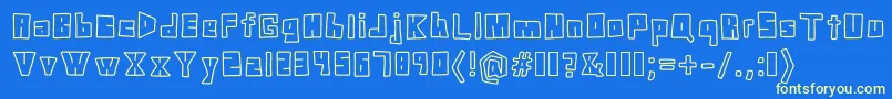 DoodleDigit Font – Yellow Fonts on Blue Background