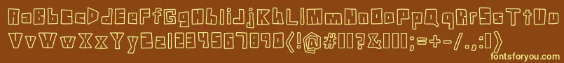 DoodleDigit Font – Yellow Fonts on Brown Background