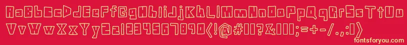 DoodleDigit Font – Yellow Fonts on Red Background