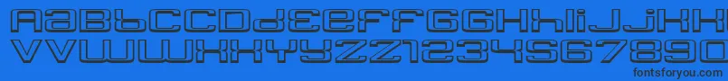 Yadou-Schriftart – Schwarze Schriften auf blauem Hintergrund