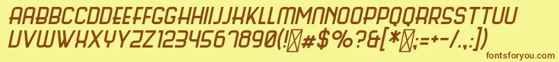 Police ScienceFairItalic – polices brunes sur fond jaune