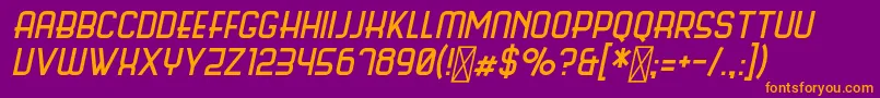Fonte ScienceFairItalic – fontes laranjas em um fundo violeta