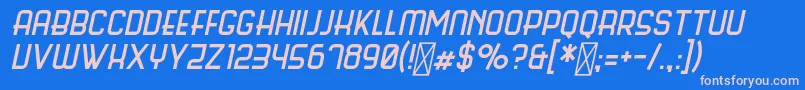 Police ScienceFairItalic – polices roses sur fond bleu