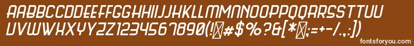 Police ScienceFairItalic – polices blanches sur fond brun