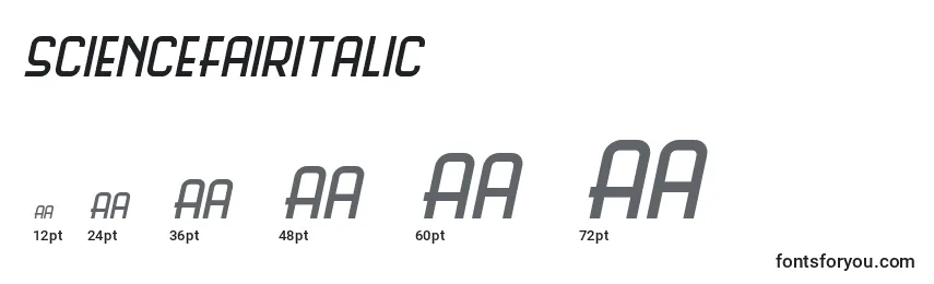 Размеры шрифта ScienceFairItalic