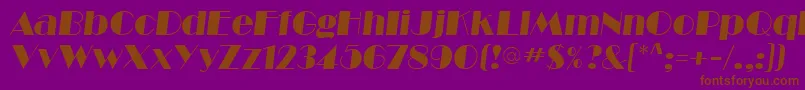 BarbeDisplaySsiItalic-Schriftart – Braune Schriften auf violettem Hintergrund