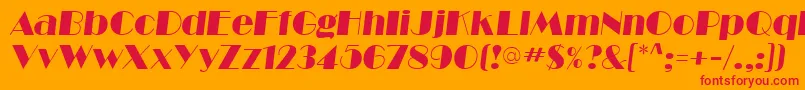 BarbeDisplaySsiItalic Font – Red Fonts on Orange Background
