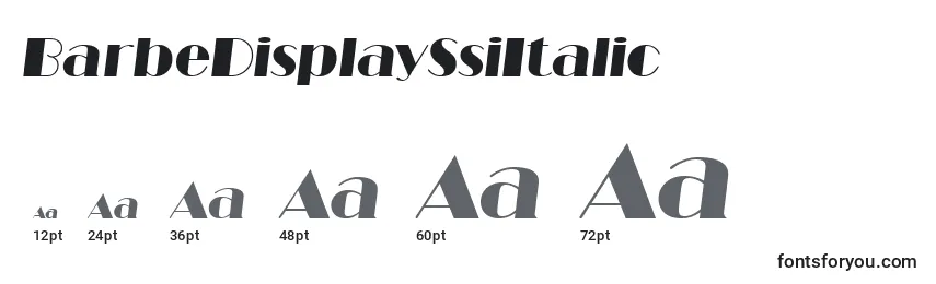 Размеры шрифта BarbeDisplaySsiItalic