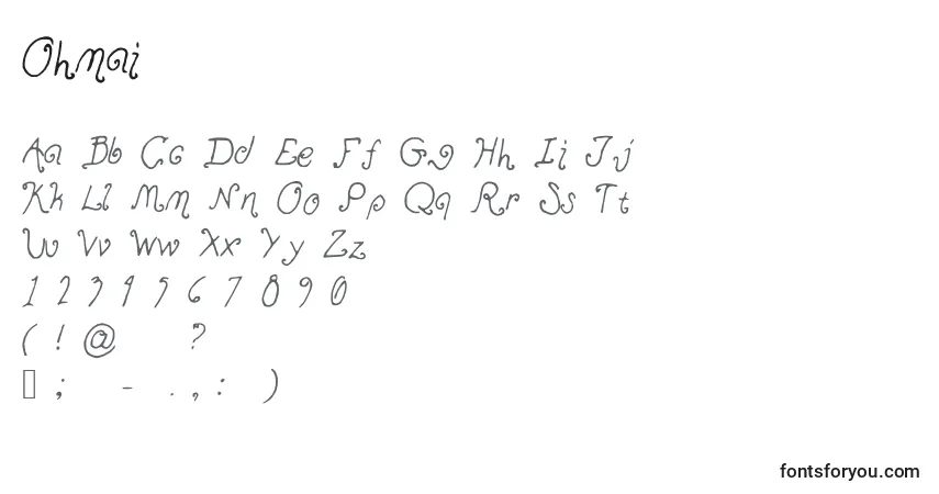 Schriftart Ohmai – Alphabet, Zahlen, spezielle Symbole