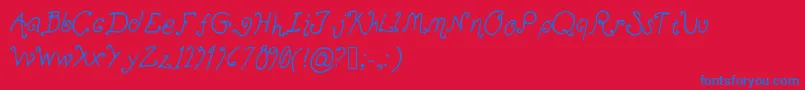 Ohmai Font – Blue Fonts on Red Background