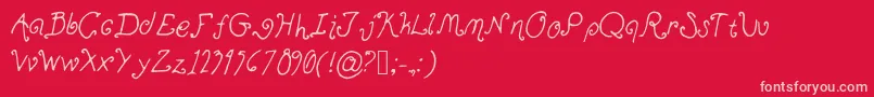 Ohmai Font – Pink Fonts on Red Background