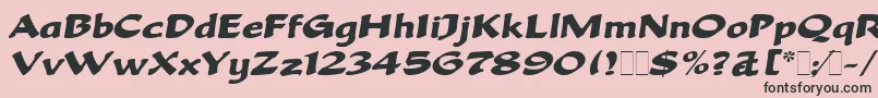 BeckaScriptLetPlain.1.0 Font – Black Fonts on Pink Background
