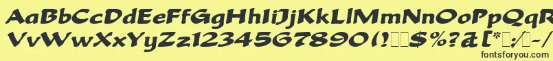 BeckaScriptLetPlain.1.0 Font – Black Fonts on Yellow Background