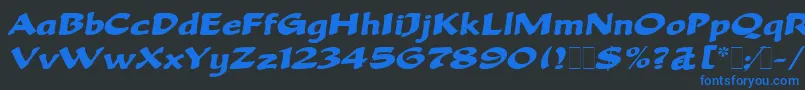 BeckaScriptLetPlain.1.0 Font – Blue Fonts on Black Background