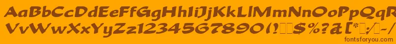 BeckaScriptLetPlain.1.0 Font – Brown Fonts on Orange Background