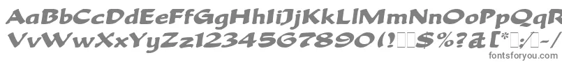 BeckaScriptLetPlain.1.0-fontti – harmaat kirjasimet valkoisella taustalla