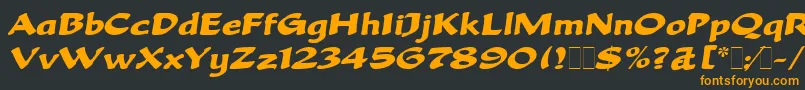 BeckaScriptLetPlain.1.0 Font – Orange Fonts on Black Background