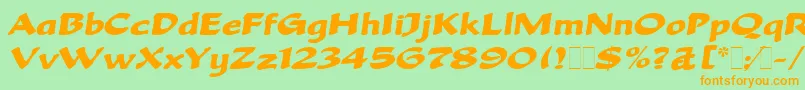 BeckaScriptLetPlain.1.0-Schriftart – Orangefarbene Schriften auf grünem Hintergrund