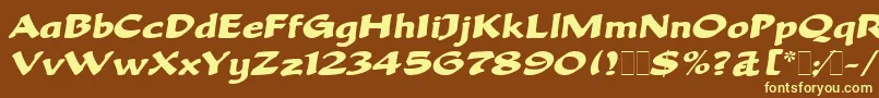 BeckaScriptLetPlain.1.0 Font – Yellow Fonts on Brown Background