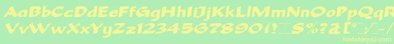 BeckaScriptLetPlain.1.0 Font – Yellow Fonts on Green Background