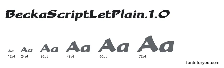 BeckaScriptLetPlain.1.0 Font Sizes