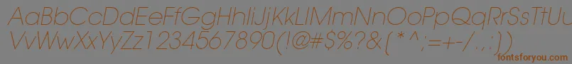 fuente TrendexLightSsiExtraLightItalic – Fuentes Marrones Sobre Fondo Gris