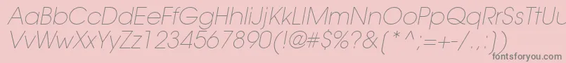 TrendexLightSsiExtraLightItalic-Schriftart – Graue Schriften auf rosa Hintergrund