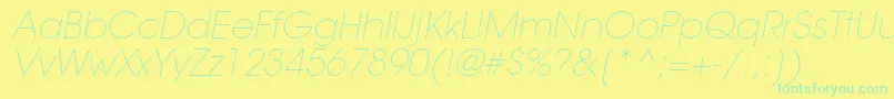 Czcionka TrendexLightSsiExtraLightItalic – zielone czcionki na żółtym tle