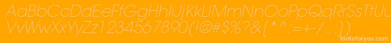 TrendexLightSsiExtraLightItalic-Schriftart – Rosa Schriften auf orangefarbenem Hintergrund