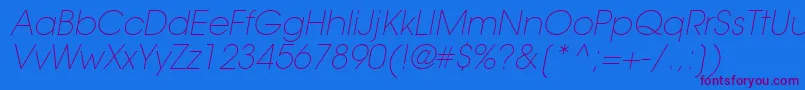 fuente TrendexLightSsiExtraLightItalic – Fuentes Moradas Sobre Fondo Azul