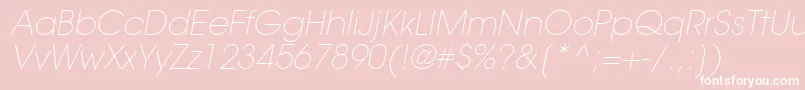 フォントTrendexLightSsiExtraLightItalic – ピンクの背景に白い文字