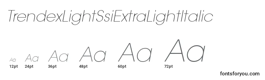 TrendexLightSsiExtraLightItalic Font Sizes