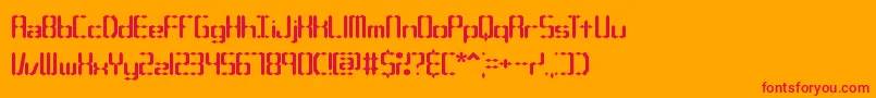 CompliantConfuse1sBrk-Schriftart – Rote Schriften auf orangefarbenem Hintergrund