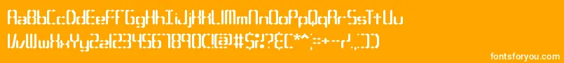 CompliantConfuse1sBrk-Schriftart – Weiße Schriften auf orangefarbenem Hintergrund