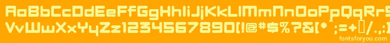 Czcionka Dbxlnew – żółte czcionki na pomarańczowym tle