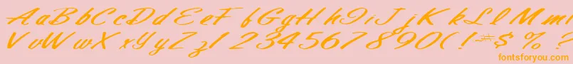 Finalmandate77RegularTtext-Schriftart – Orangefarbene Schriften auf rosa Hintergrund