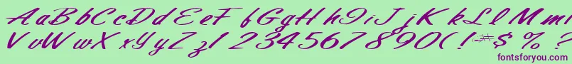 Finalmandate77RegularTtext-Schriftart – Violette Schriften auf grünem Hintergrund