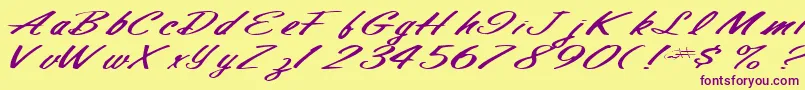 Finalmandate77RegularTtext Font – Purple Fonts on Yellow Background