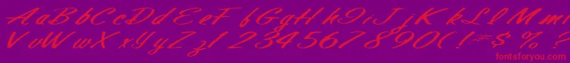 Finalmandate77RegularTtext Font – Red Fonts on Purple Background