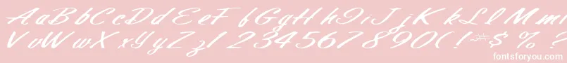 Finalmandate77RegularTtext-Schriftart – Weiße Schriften auf rosa Hintergrund