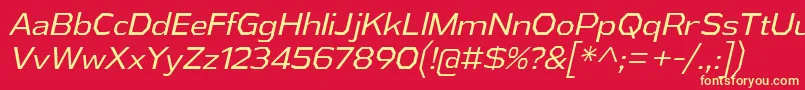 AthabascaBkIt Font – Yellow Fonts on Red Background