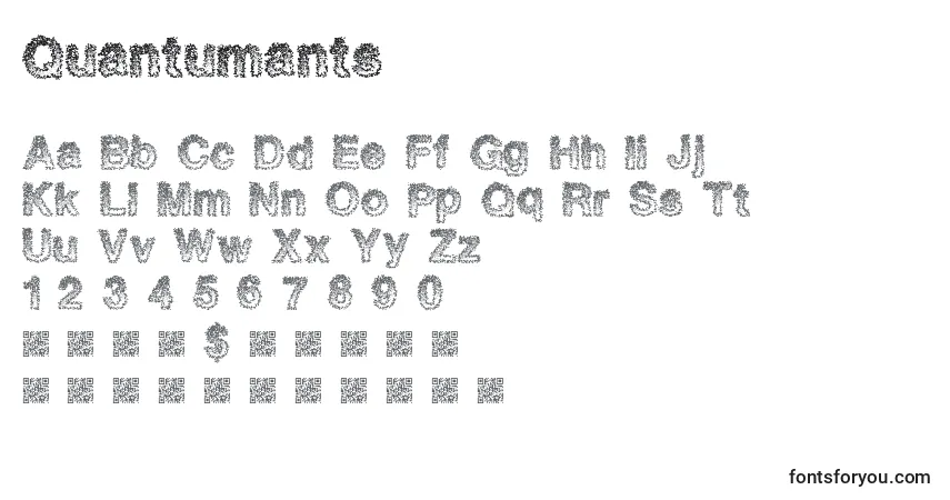 Schriftart Quantumants – Alphabet, Zahlen, spezielle Symbole